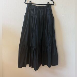 Abercrombie Black Maxi Skirt M Tiered Flowy High Waist Pockets